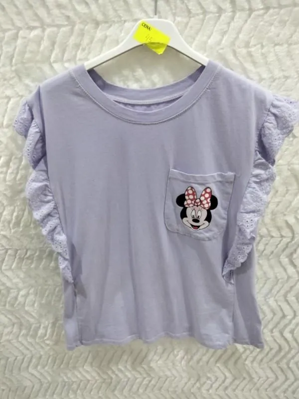 Bluzeczka z Myszką Mickey na kieszonce fioletowa